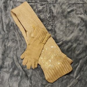 MK scarf and gloves set